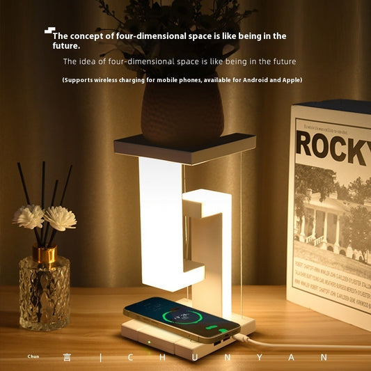 AekCraft Suspension Table Lamp with Wireless Charging – Modern Night Light