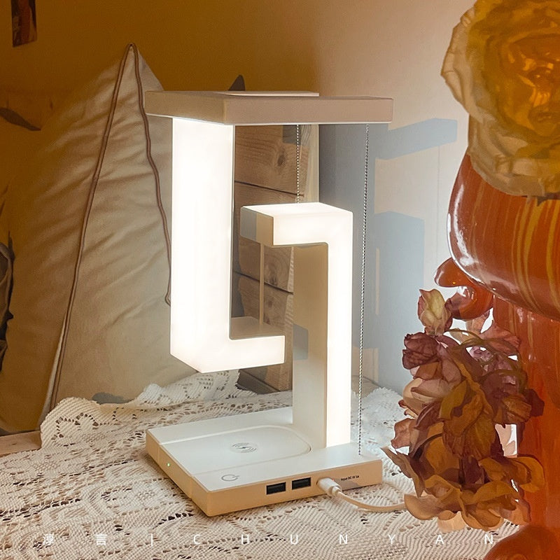 AekCraft Suspension Table Lamp with Wireless Charging – Modern Night Light